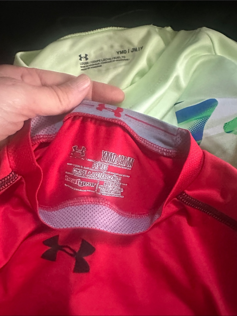 Under Armour Kids' Performance Long Sleeve Shirt - White/Neon Green - Picture 6 of 6